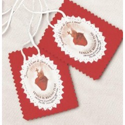 Scapolare Sacro Cuore di Gesù in stoffa grande cm. 10x15