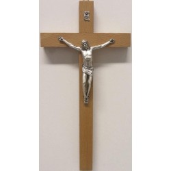 Croce legno cm. 25 corpo metallo