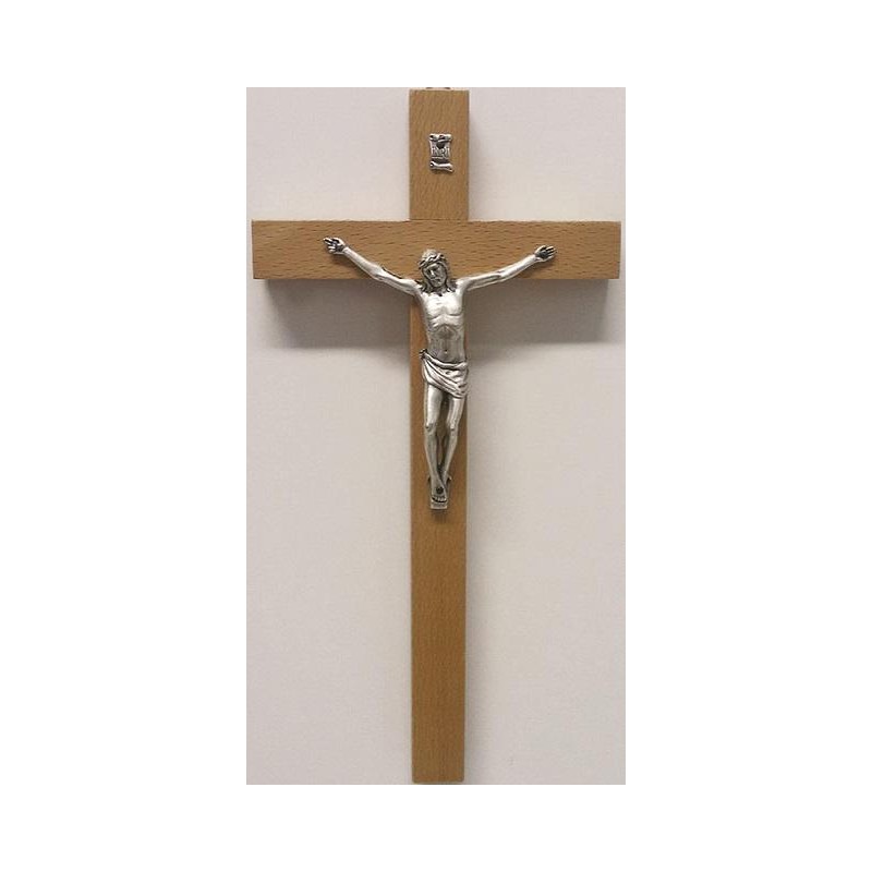 Croce legno cm. 25 corpo metallo