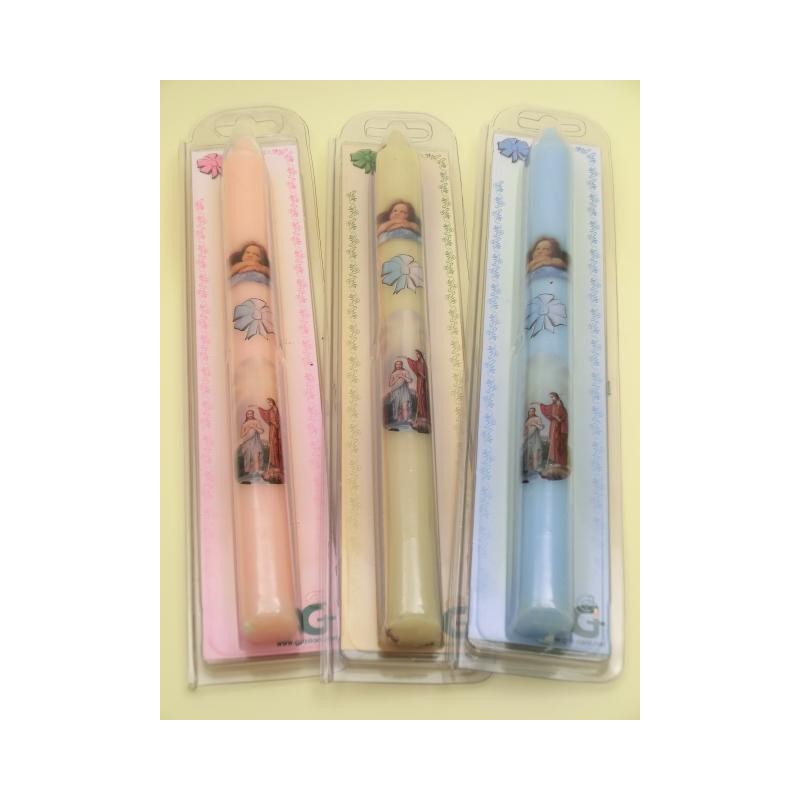 Candela battesimale colorata(scatola 24 pz.)