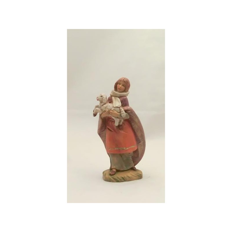 Donna con agnello cm. 12