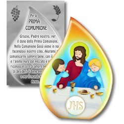 Fiammella Prima Comunione in legno e cartoncino