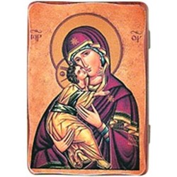 Icona Madonna con Bimbo tela su legno