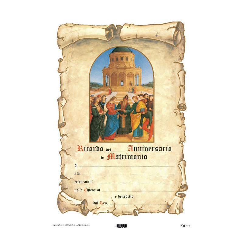 Pergamena anniversario matrimonio