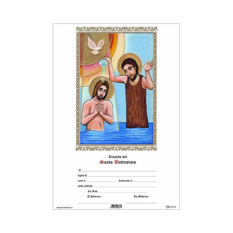 Pergamena ricordo Battesimo