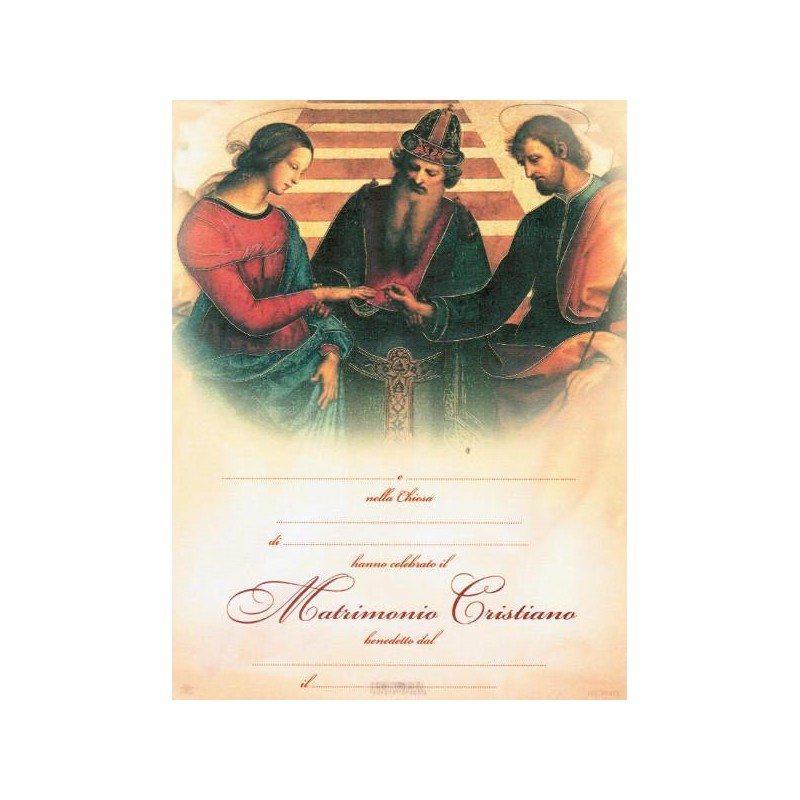 Pergamena ricordo nozze con oro