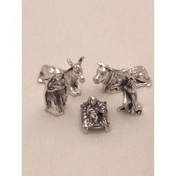 Natività in metallo 5 pezzi cm. 1,7