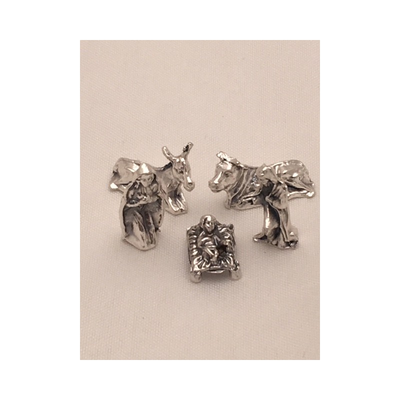 Natività in metallo 5 pezzi cm. 1,7