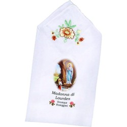 Fazzoletto con immagine Madonna di Lourdes
