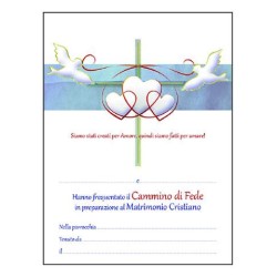 Pergamena corso fidanzati con oro