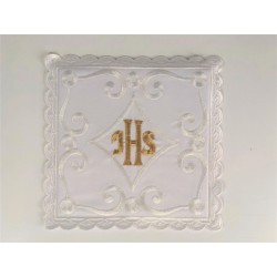 Servizio da messa in lino ricamo IHS