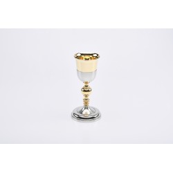 Calice satinato con coppa dorata