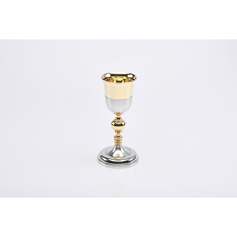 Calice satinato con coppa dorata