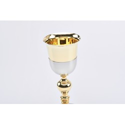 Calice satinato con coppa dorata