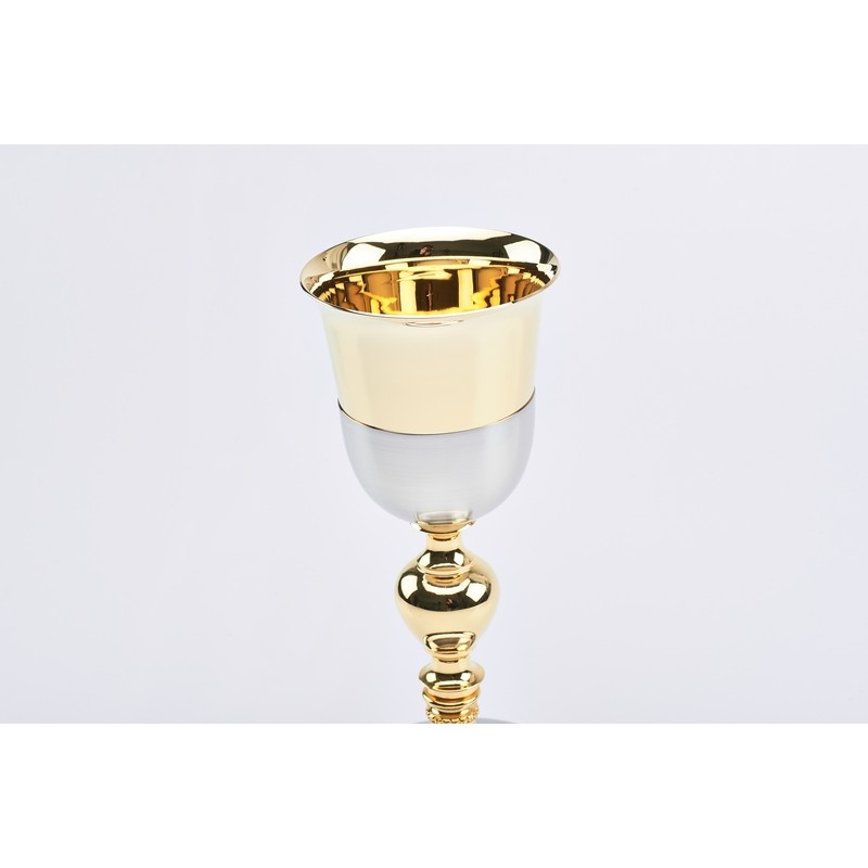 Calice satinato con coppa dorata