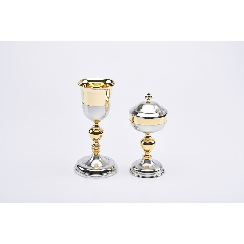 Calice satinato con coppa dorata