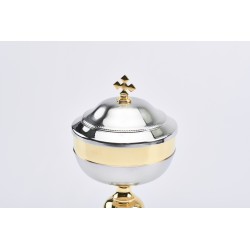 Pisside satinata coppa dorata lucida cm. 19