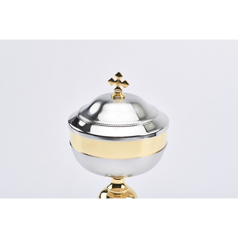 Pisside satinata coppa dorata lucida cm. 19