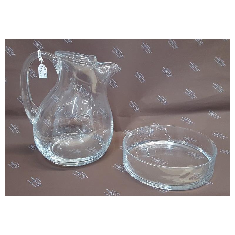 Brocca in vetro con piattino