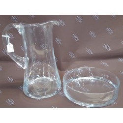 Brocca in vetro con piattino