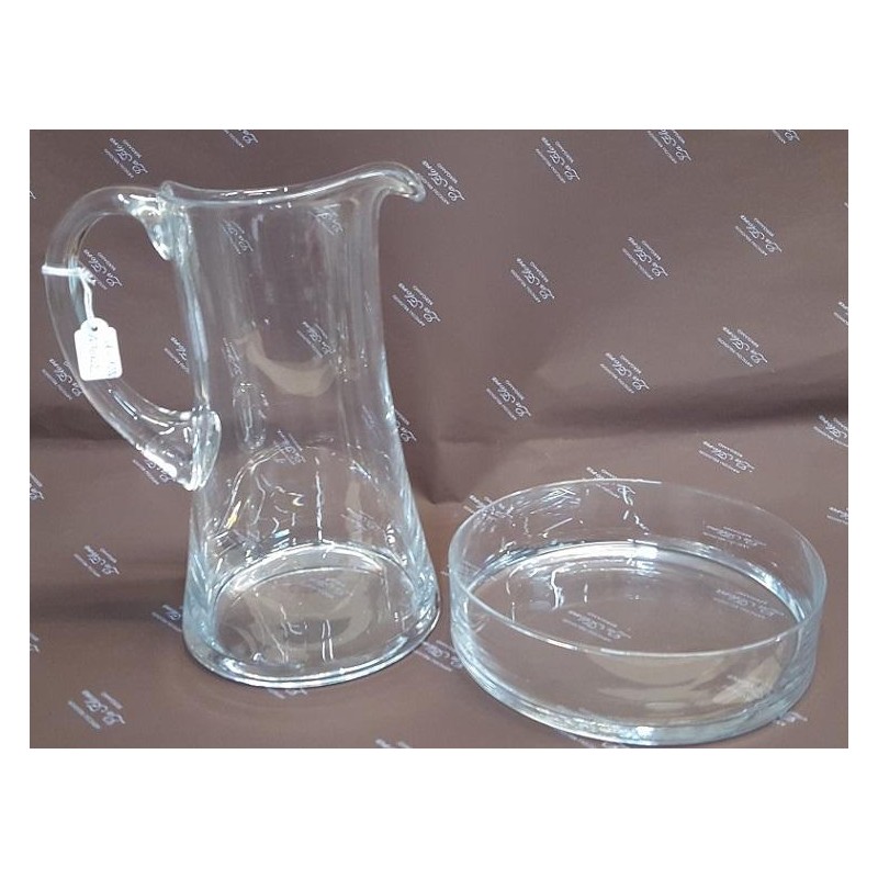 Brocca in vetro con piattino