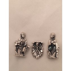 Natività in metallo 3 pezzi cm. 2,8