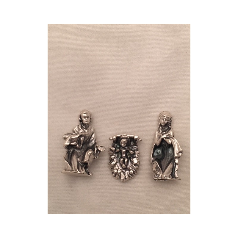 Natività in metallo 3 pezzi cm. 2,8