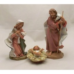 Natività 3 pezzi tipo legno cm. 19