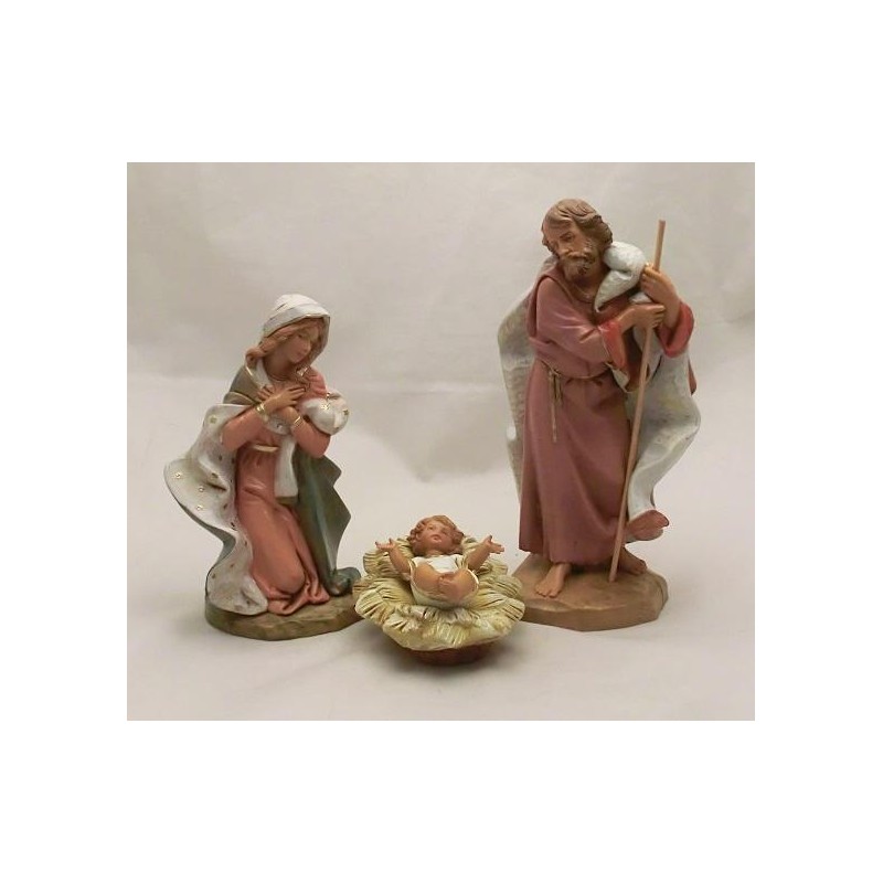 Natività 3 pezzi tipo legno cm. 19