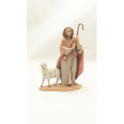 Pastore con bastone e pecora cm 12