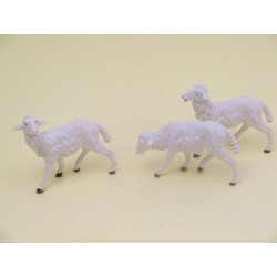 Serie 3 pecore bianche cm. 19