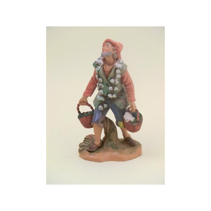 Pastore con cesti di aglio cm 19