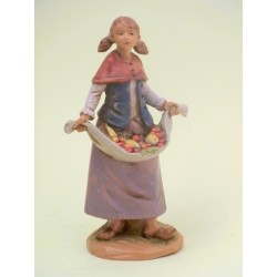Ragazza con frutta cm 19