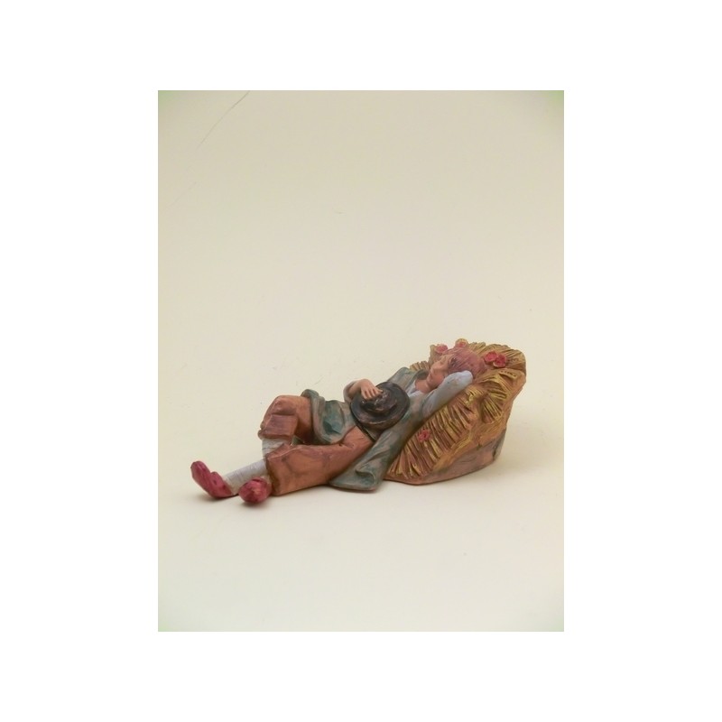 Ragazzo che dorme su paglia cm 19