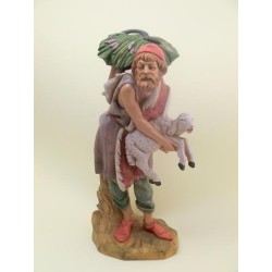 Pastore con agnello in braccio cm 30