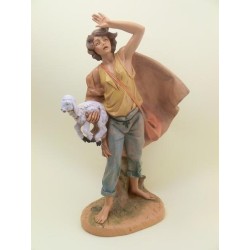 Ragazzo con agnello in braccio cm 30