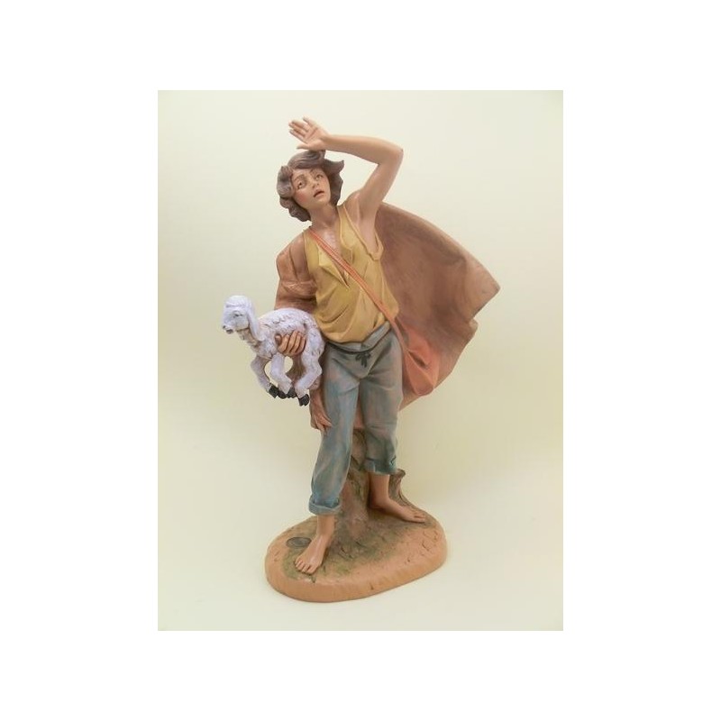 Ragazzo con agnello in braccio cm 30