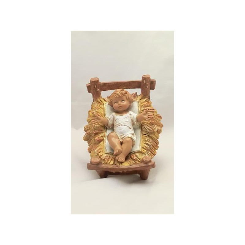 Gesù bambino in culla cm 30