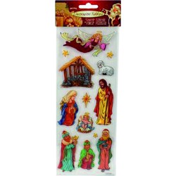 Vetrofania Natalizia con presepe