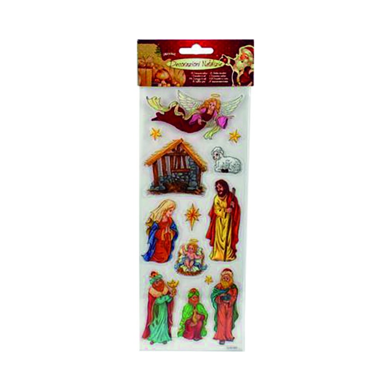 Vetrofania Natalizia con presepe