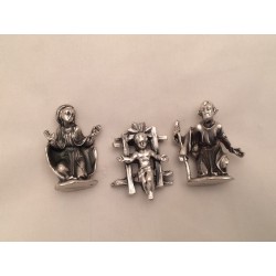 Natività in metallo 3 pezzi cm. 4,5