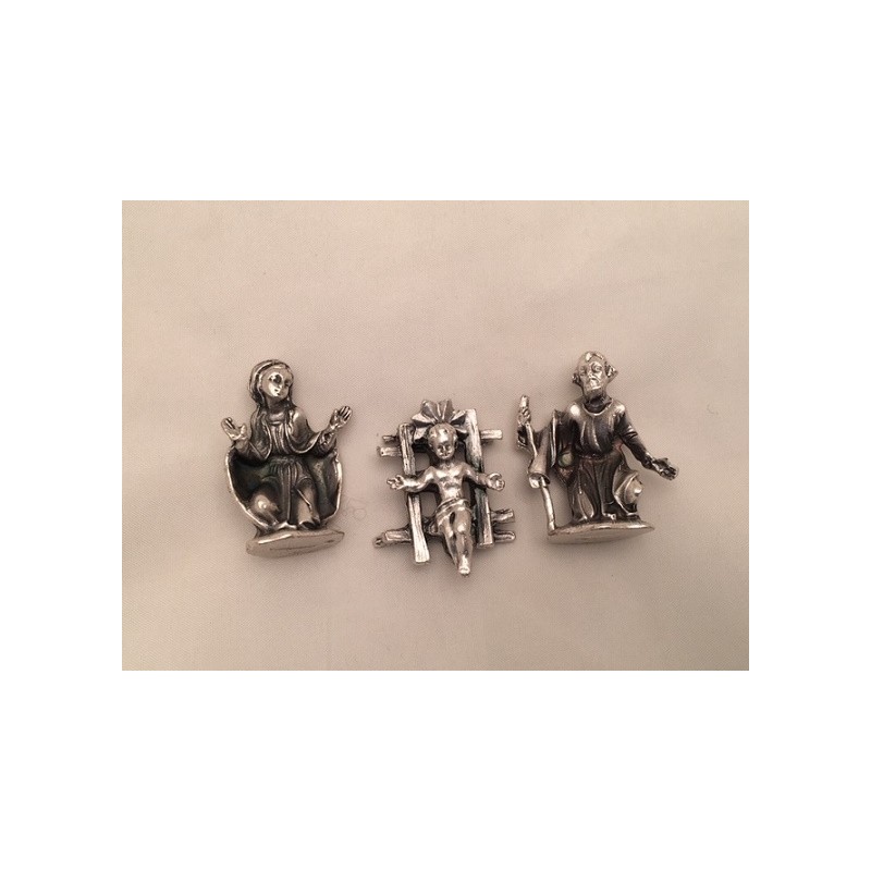 Natività in metallo 3 pezzi cm. 4,5