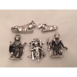 Natività in metallo 5 pezzi cm. 4,5