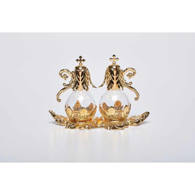 Ampolline "Vesuvio" su vassoio fusione dorato 100 cc.