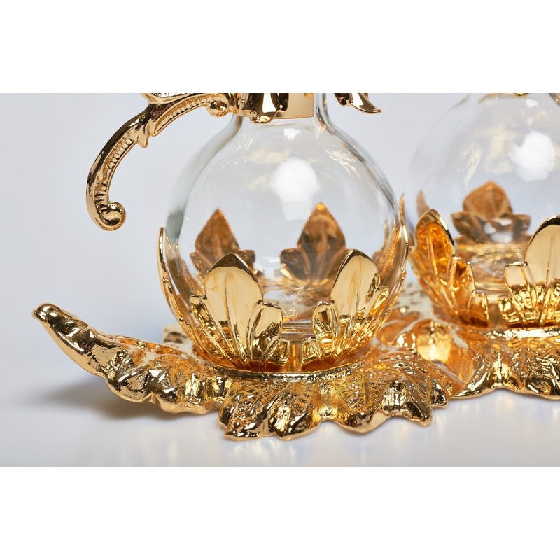 Ampolline "Vesuvio" su vassoio fusione dorato 100 cc.