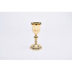 Calice ottone dorato satinato coppa lucida cm. 22
