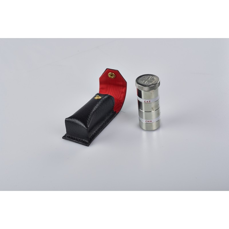 Vasetto doppio a colonna in  metallo per oli santi