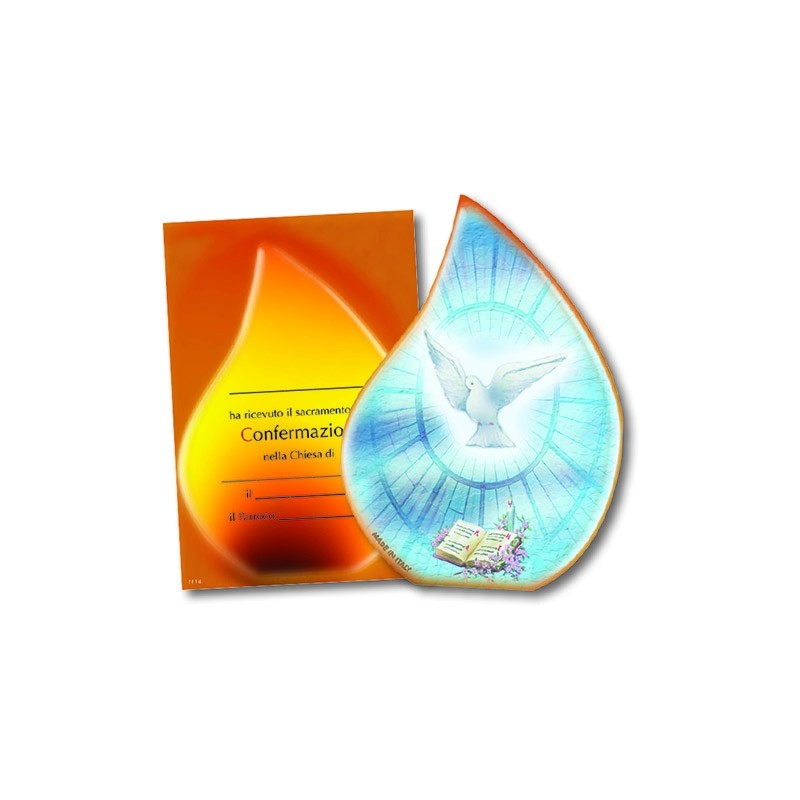 Fiammella Confermazione in legno e cartoncino