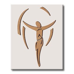 Crocefisso in rilievo su legno laccato 13x18,5