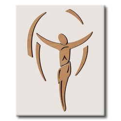 Crocefisso in rilievo su legno laccato 21x30